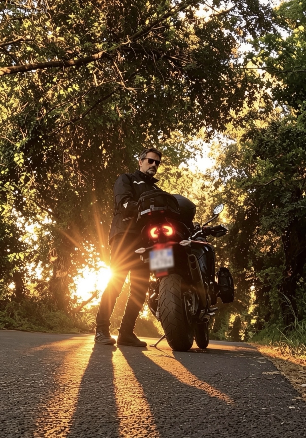 Biker su tornante Sicilia